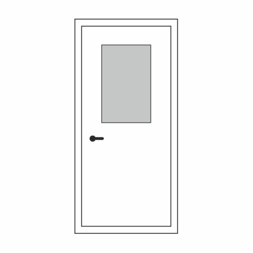 Двері в амбулаторію АМБ-02: білі, скло прозоре