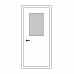 Двері в туалет санвузол САН-02: білі, скло прозоре