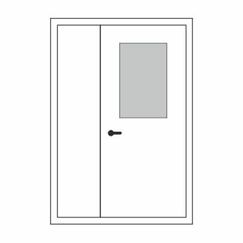 Двері для санаторіїв САН-02+САН-04: скло прозоре