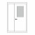 Двері в туалет санвузол САН-02+САН-04: скло прозоре