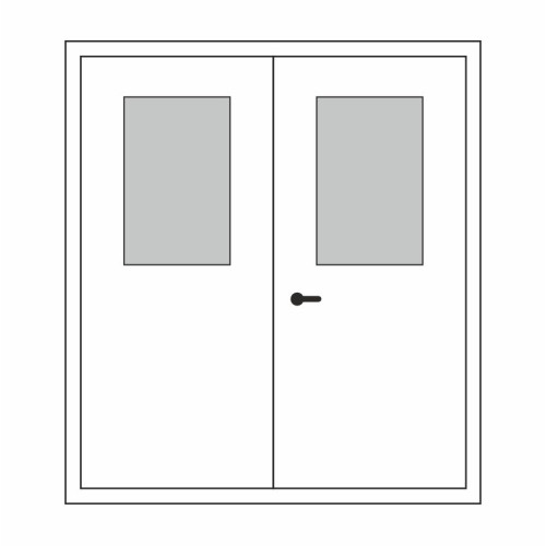 Двері для готелів ГОТ-02+ГОТ-02: білі, скло прозоре