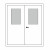 Двері в палату ПАЛ-02+ПАЛ-02: білі, скло прозоре