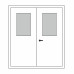 Двері в реанімаційну палату РЕА-02+РЕА-02: білі, скло прозоре