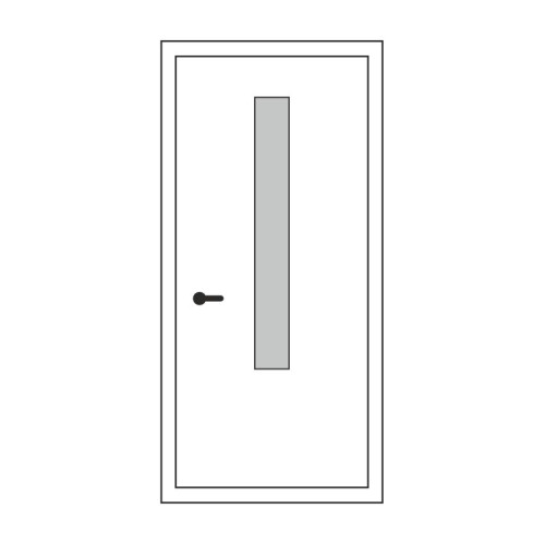 Двері в пральню ПРЛ-03: білі, скло прозоре