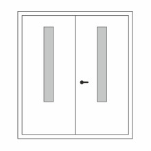 Двері для закладів соціально-культурного призначення СКП-03+СКП-03: білі, скло прозоре