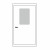 Двері в поліклініку ПОЛ-05: білі, розширені, скло прозоре