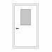 Двері в підсобку кладову комору КЛАД-05: білі, розширені, скло прозоре