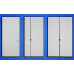 Двері для технічних приміщень ТЕХ-02+ТЕХ-02: білі, скло прозоре