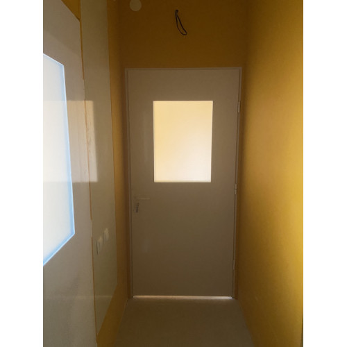 Двері в гардеробну ГАР-02+ГАР-02: білі, скло прозоре