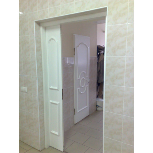 Двері в кімнату персоналу ПЕРС-03+ПЕРС-03: білі, скло прозоре