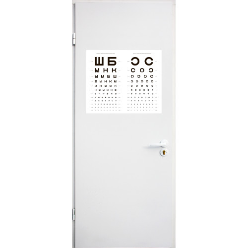 Двері в лабораторію ЛАБ-03: білі, скло прозоре
