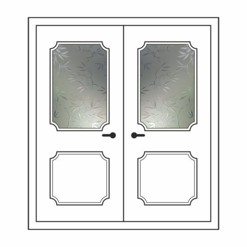 Двері міжкімнатні Агат 02+02: білі, скло далі