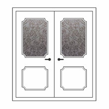 Двері міжкімнатні Агат 02+02: білі, скло дельта
