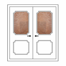 Двері міжкімнатні Агат 02+02: білі, скло лагуна