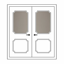 Двері міжкімнатні Агат 02+02: білі, скло тоноване