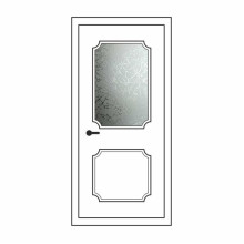Двері міжкімнатні Агат 02: білі, скло граніт