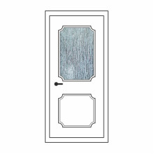 Двері міжкімнатні Агат 02: білі, скло кора дуба