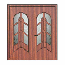 Двері міжкімнатні Аметист А-01+А-01: махагон, скло граніт