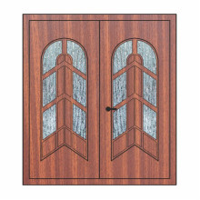 Двері міжкімнатні Аметист А-01+А-01: махагон, скло кора дуба