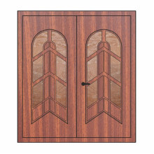 Двері міжкімнатні Аметист А-01+А-01: махагон, скло лагуна