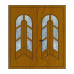 Двері міжкімнатні Аметист А-01+А-01: золотистий дуб, скло кора дуба