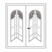 Двері міжкімнатні Аметист А-02+А-02: білі, скло дельта