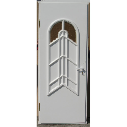 Двері міжкімнатні Аметист А-02+А-02: білі, скло граніт
