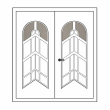 Двері міжкімнатні Аметист А-02+А-02: білі, скло тоноване