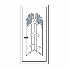 Двері міжкімнатні Аметист А-02: білі, скло кора дуба