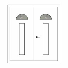 Двері міжкімнатні Бірюза БР-02+БР-02: білі, скло далі