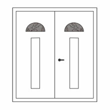 Двері міжкімнатні Бірюза БР-02+БР-02: білі, скло дельта