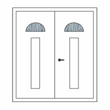 Двері міжкімнатні Бірюза БР-02+БР-02: білі, скло кора дуба