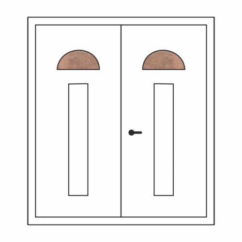 Двері міжкімнатні Бірюза БР-02+БР-02: білі, скло лагуна