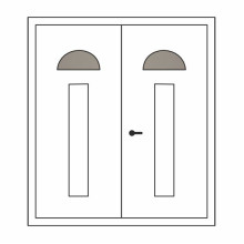 Двері міжкімнатні Бірюза БР-02+БР-02: білі, скло тоноване
