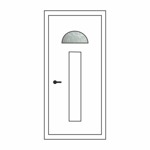 Двері міжкімнатні Бірюза БР-02: білі, скло граніт