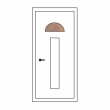 Двері міжкімнатні Бірюза БР-02: білі, скло лагуна