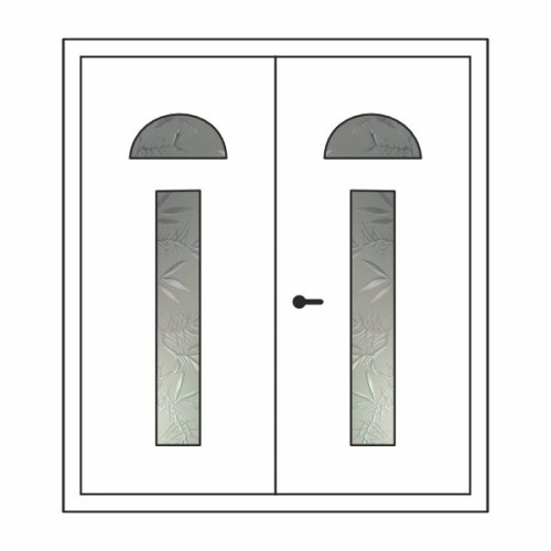 Двері міжкімнатні Бірюза БР-03+БР-03: білі, скло далі