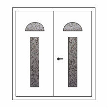 Двері міжкімнатні Бірюза БР-03+БР-03: білі, скло дельта