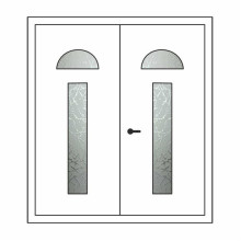 Двері міжкімнатні Бірюза БР-03+БР-03: білі, скло граніт