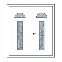 Двері міжкімнатні Бірюза БР-03+БР-03: білі, скло кора дуба
