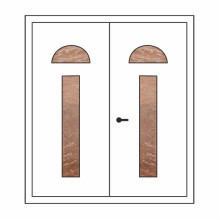 Двері міжкімнатні Бірюза БР-03+БР-03: білі, скло лагуна