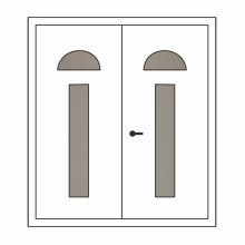 Двері міжкімнатні Бірюза БР-03+БР-03: білі, скло тоноване