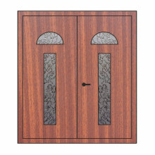 Двері міжкімнатні Бірюза БР-03+БР-03: махагон, скло дельта