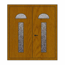 Двері міжкімнатні Бірюза БР-03+БР-03: золотистий дуб, скло дельта