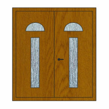 Двері міжкімнатні Бірюза БР-03+БР-03: золотистий дуб, скло кора дуба