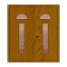 Двері міжкімнатні Бірюза БР-03+БР-03: золотистий дуб, скло лагуна