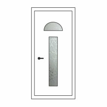 Двері міжкімнатні Бірюза БР-03: білі, скло граніт