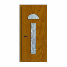 Двері міжкімнатні Бірюза БР-03: золотистий дуб, скло кора дуба