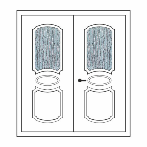 Двері міжкімнатні Циркон Ц-02+Ц-02: білі, скло кора дуба