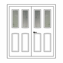 Двері міжкімнатні Корунд К-02+К-02: білі, скло далі